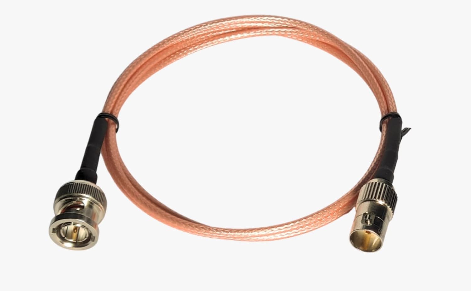 P PLUS BNC Female Cable (Straight) To BNC Male (Straight) 75ohm With 4K Golden Coaxial Cable (RG316/RG179/174 60cm